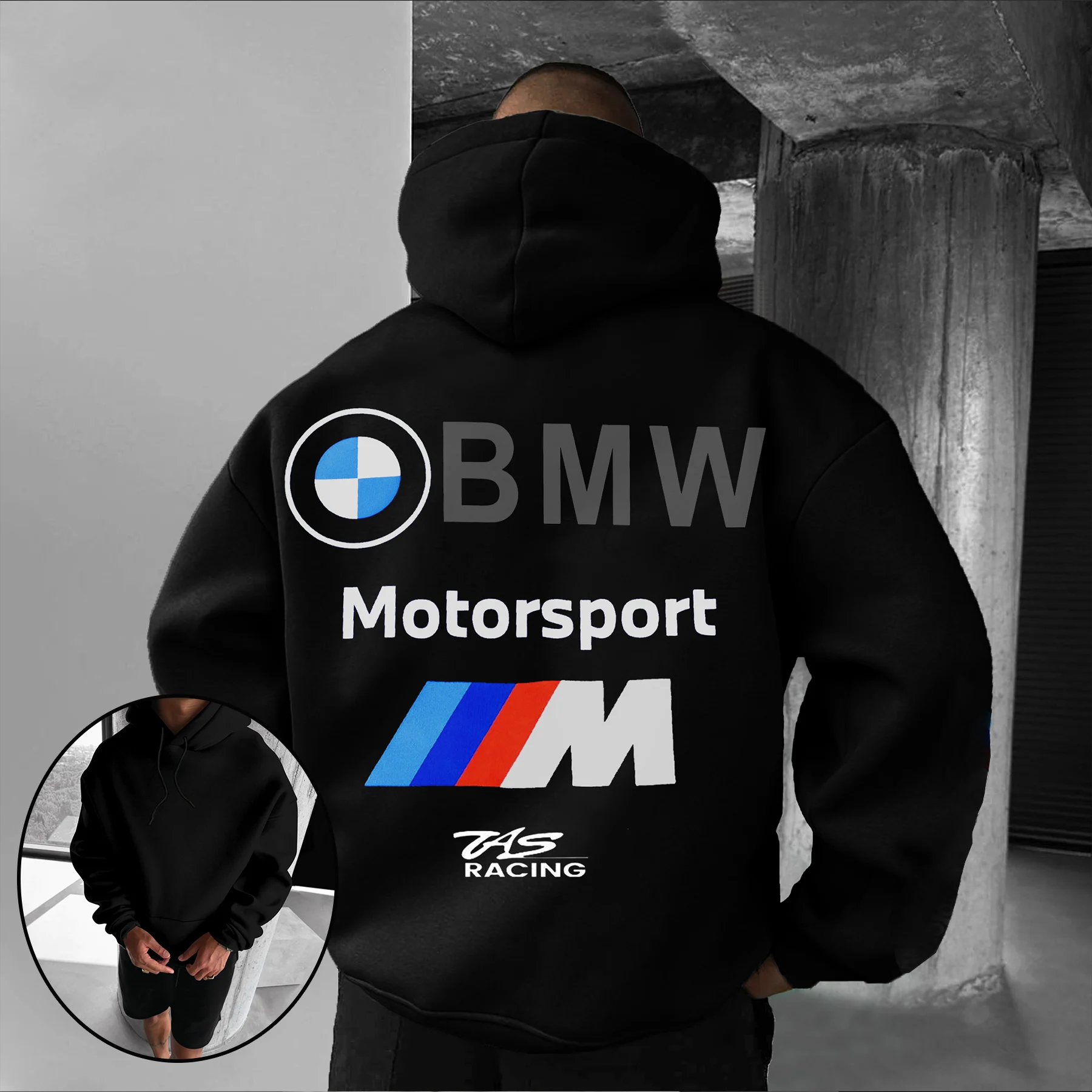 

25-26 Мужская осенняя толстовка с капюшоном BMW с длинными рукавами, куртка, пальто, спортивная мотоциклетная гоночная M Power Car, брендовая стильная мода