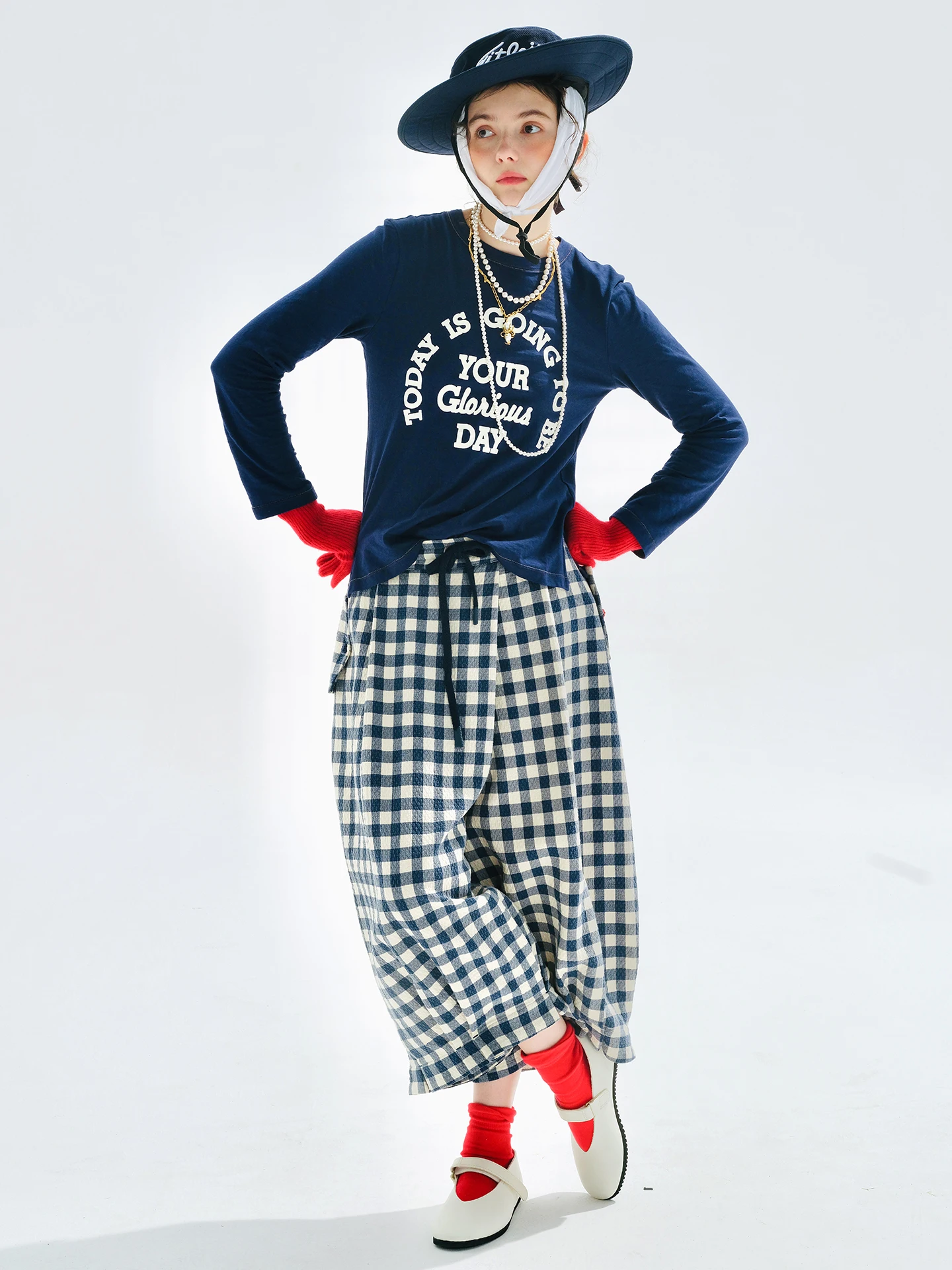 imakokoni الأصلي أوائل الخريف اليابانية الأدبية فضفاضة المرأة السراويل المستقيمة مع مرونة الخصر 255174