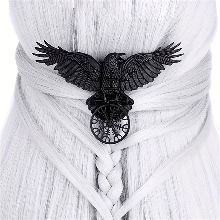 New fashion personal czarne oversize wrona włosy akcesoria klips dla kobiet Vintage Goth Punk Raven Wing spinka do włosów biżuteria