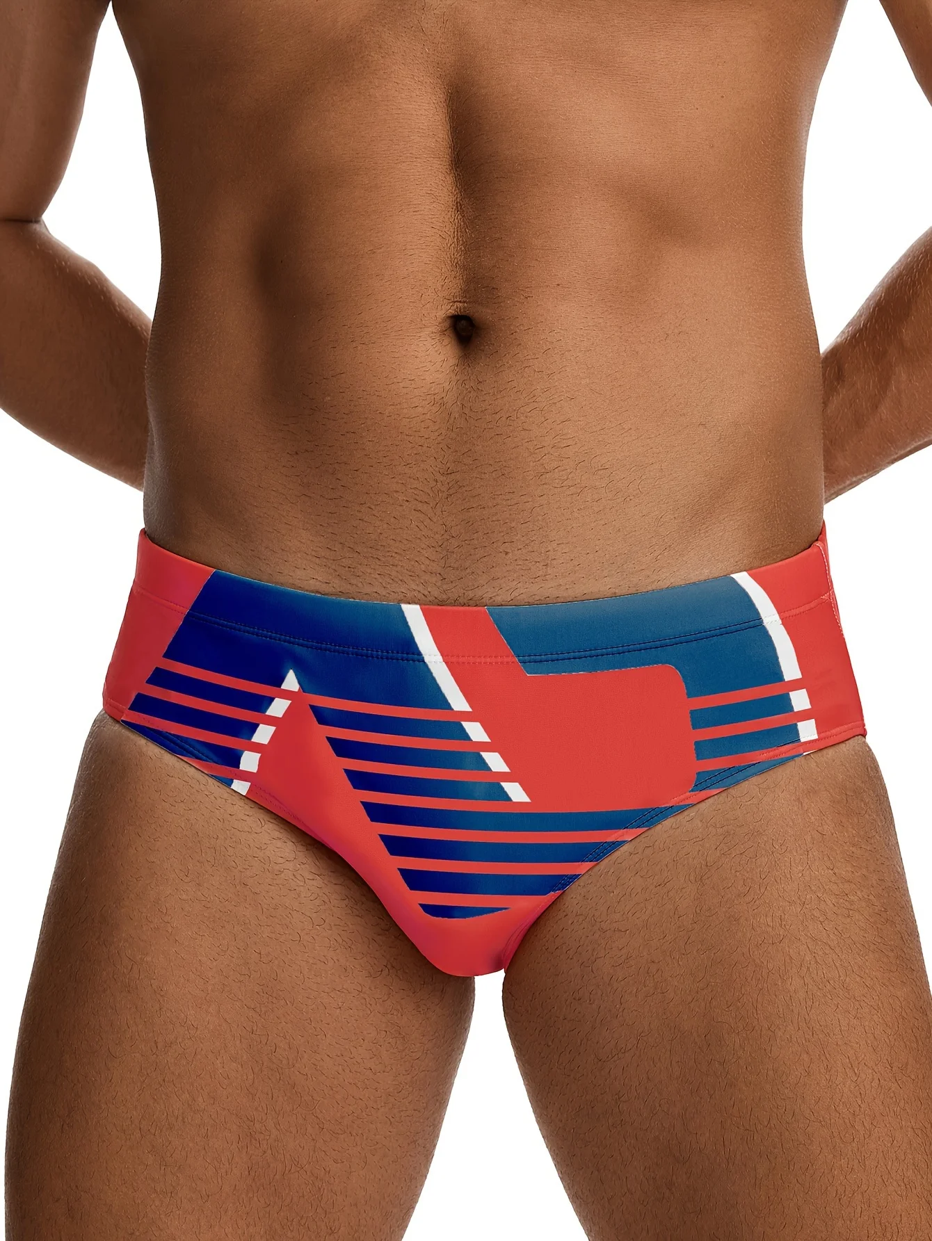 Men\'s pattern graphic triangle underwear, men\'s swimsuit, summer beach swimming shorts