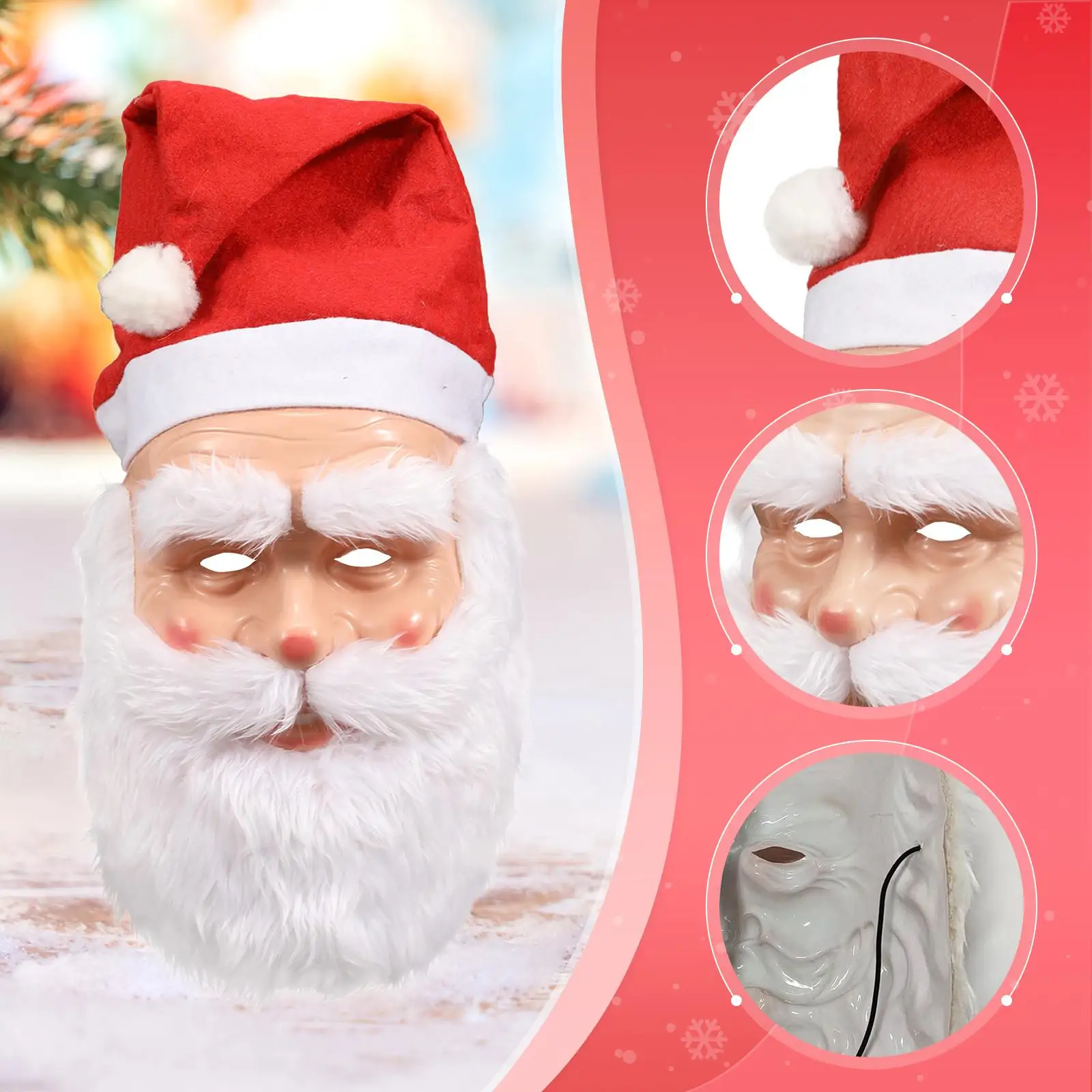 หน้ากากซานตาคลอส หน้ากากคอสเพลย์คริสต์มาสสำหรับการแสดงบนเวทีงานคาร์นิวัล