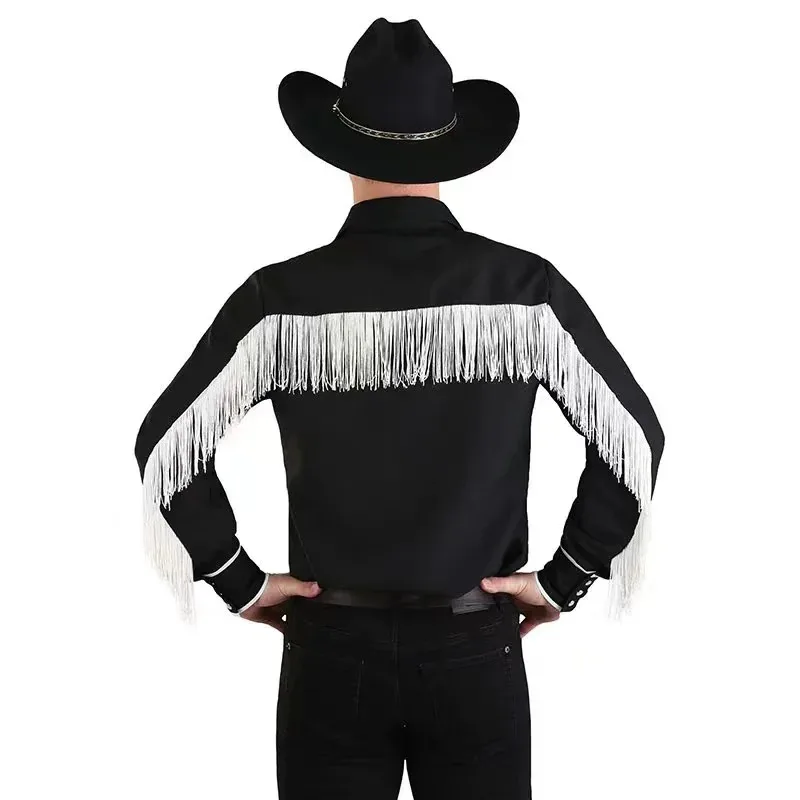 

Halloween Carnival Stage Performance Performs Adult Male American Western Cowboy Shirt Top Cosplays Costume