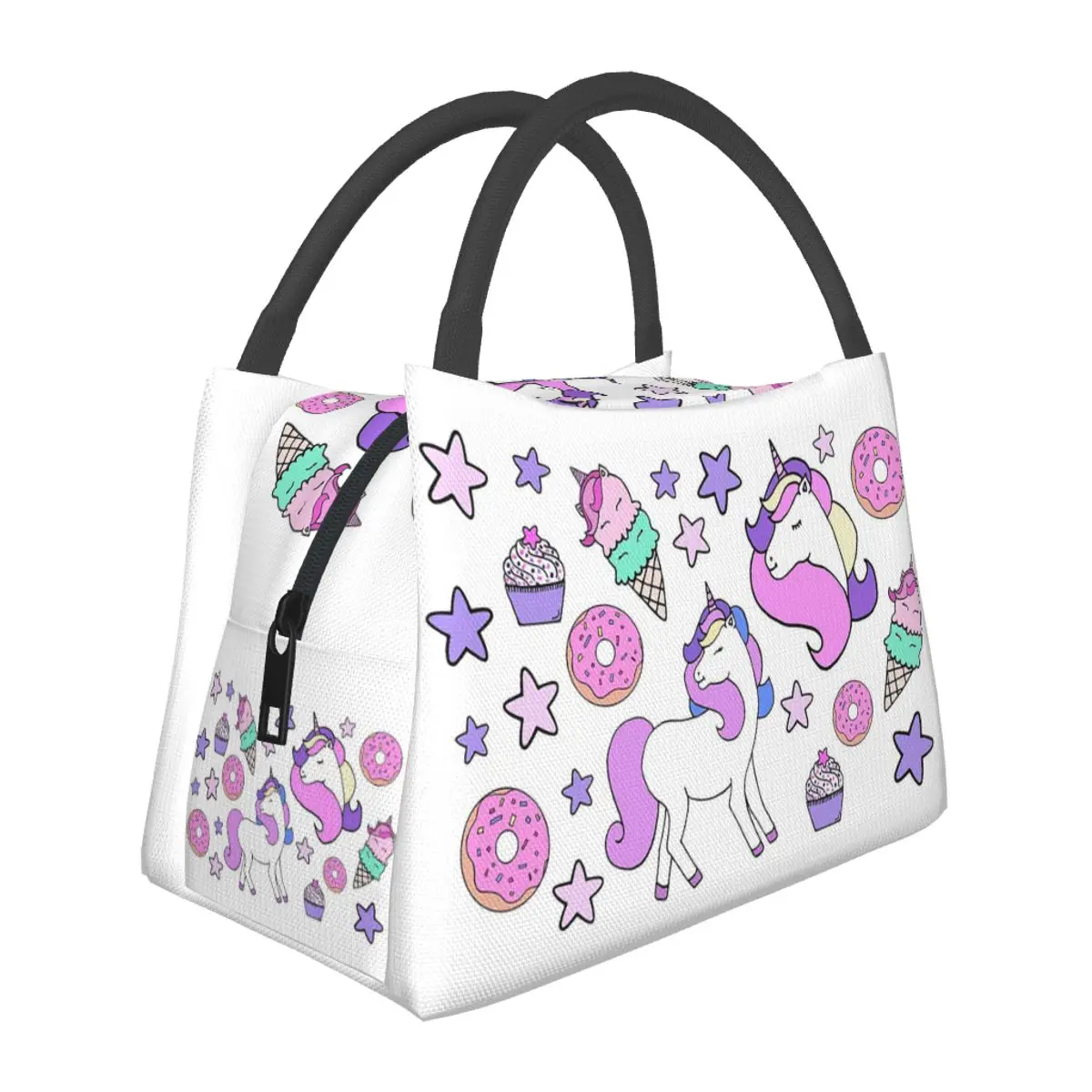 Ice Cream Unicorn Lunch Bags Insulated Bento Box Resuable Lunch Tote Picnic Bags Cooler Thermal Bag for Woman Children School