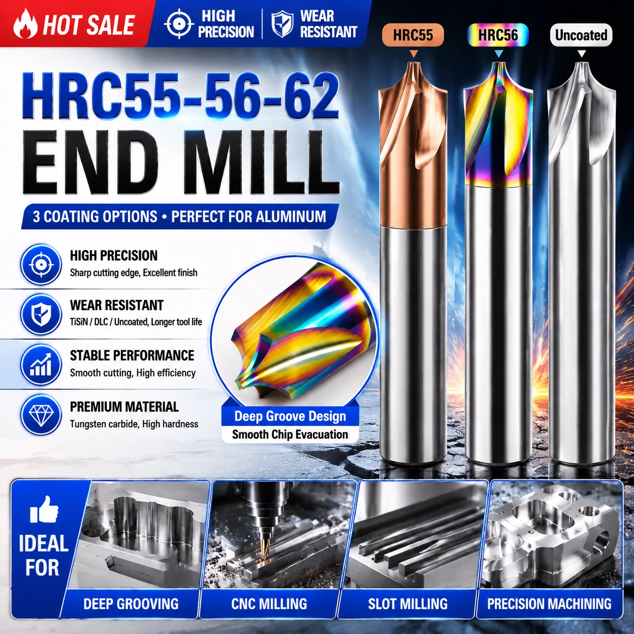 1PC Tungsten Carbide Inner R Milling Cutter 4 Flutes Chamfering Forming End Mill HRC55 R0.5 R1 R2 R3 Reverse R Arc Round Endmill