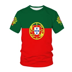 Portugal National Flag Pattern T-shirt Men's Hot-selling New Summer Women's Short-sleeved T-shirt Top Shirt Children's 3D