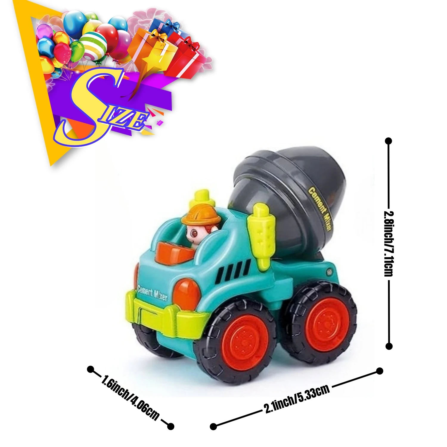 6 Pcs Toy Trucks Mini Car Toys for Boy Birthday Gift, Toddler Toys Age Boy Toys, Toddler Boy Toys for 1+ Year Old Boy Baby