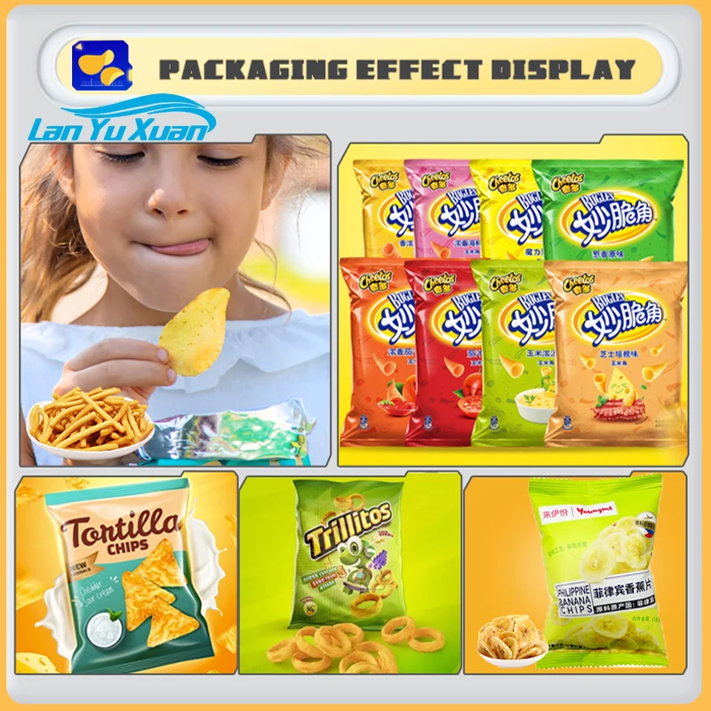 Automatic Snack Potato Chips Popcorn Banana Chips French Fries Sachet Weighing Packing Packaging Machine