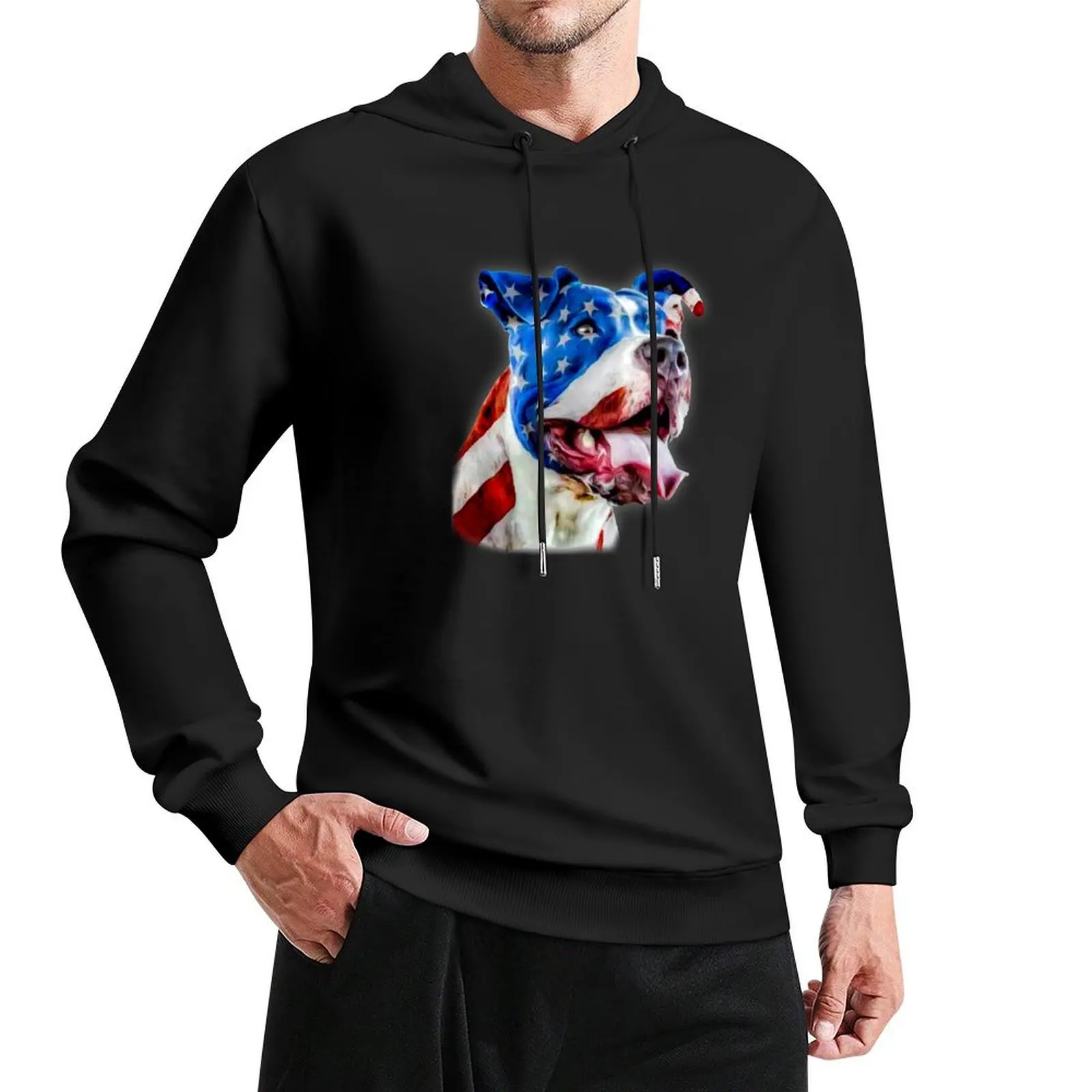 

American Pitbull Flag Pullover Hoodie men's coat hooded shirt men's hoodie sweatshirt