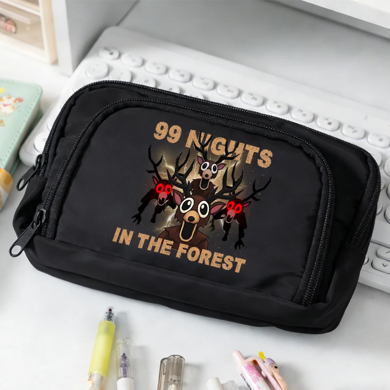 99 Nights in The Forests Pencil Cases Cartoon Large Pen Bags Boys Girls Multi-layer Pencil Bag Game School Stationery Supplies view 2