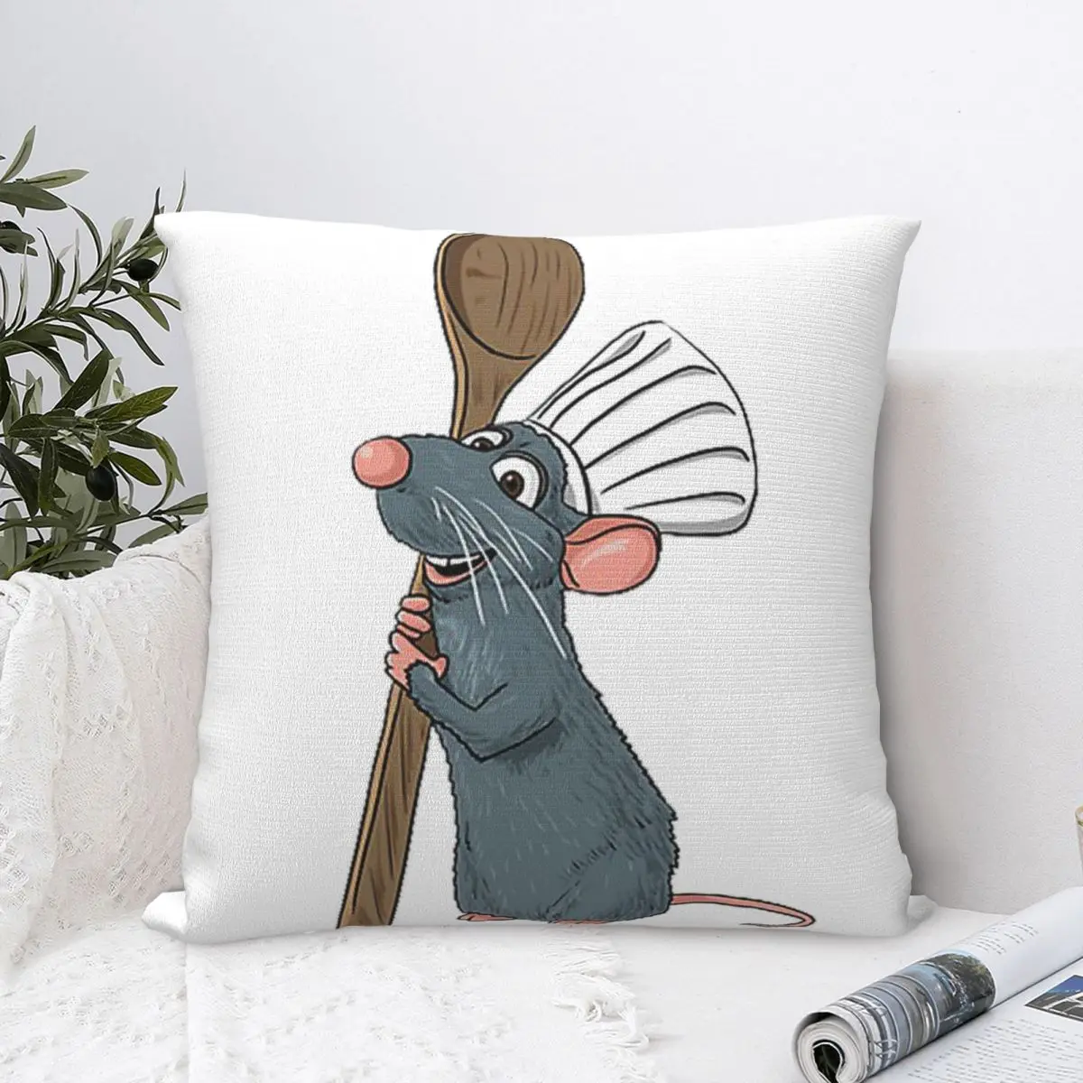 Remy The Little Chef From Ratatouille Square Pillowcase Polyester Pillow Cover Cushion Decor Comfort Throw Pillow For Home Car