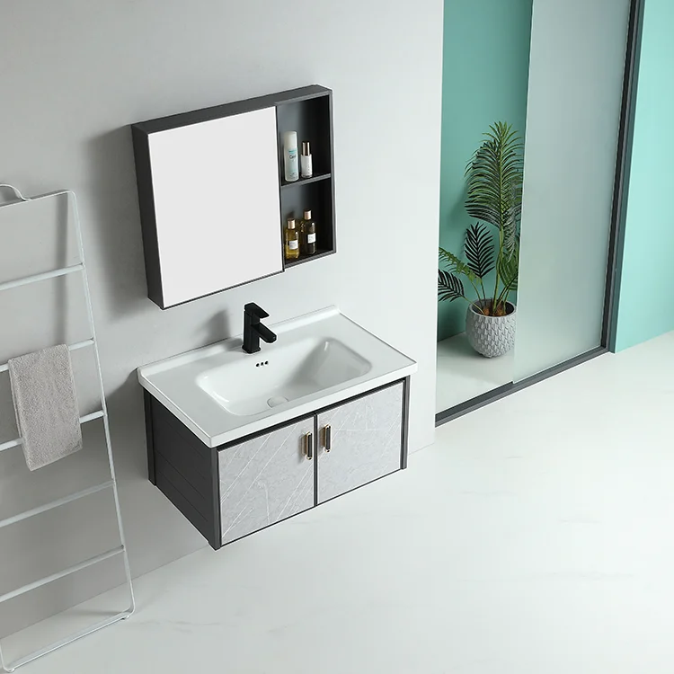 Hotel Washroom Furniture Waterproof Smart Mirror Wall Mounted Bathroom Vanity Cabinet Sink