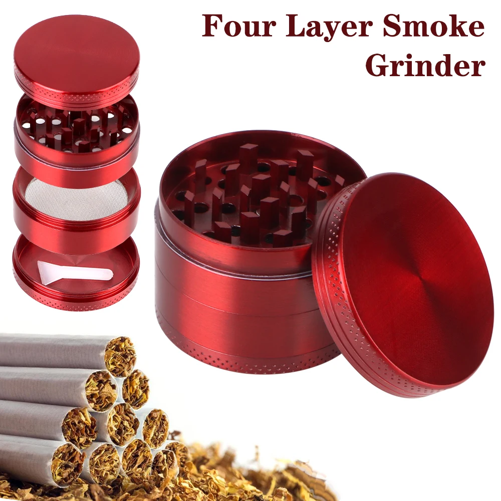 Portable Smoking Herb Cutter Aluminum Alloy Latest Lightning-Shaped 40MM 50MM 4-Layer Hand Tools Tobacco Grinder Spice Cutter