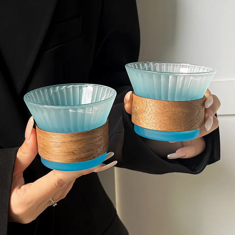 

LTT gradual change blue light luxury simple glass coffee cup household drinking water drink cup