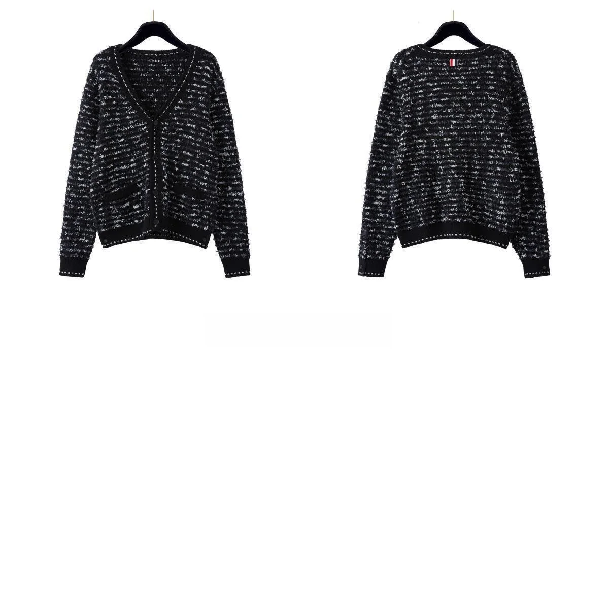 

Trendy Knitted Heavyweight Casual Cardigan Coat for Women Versatile Autumn Faion Straight Tube Long Sve Cotton Outerwear