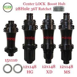 RCRW 36T Ratchet SL Boost Bike Hub Center Lock 28Hole 15x110 12x148 Shiman/HG XD Microspline/MS Straight Pull Hub M36T-B-CL