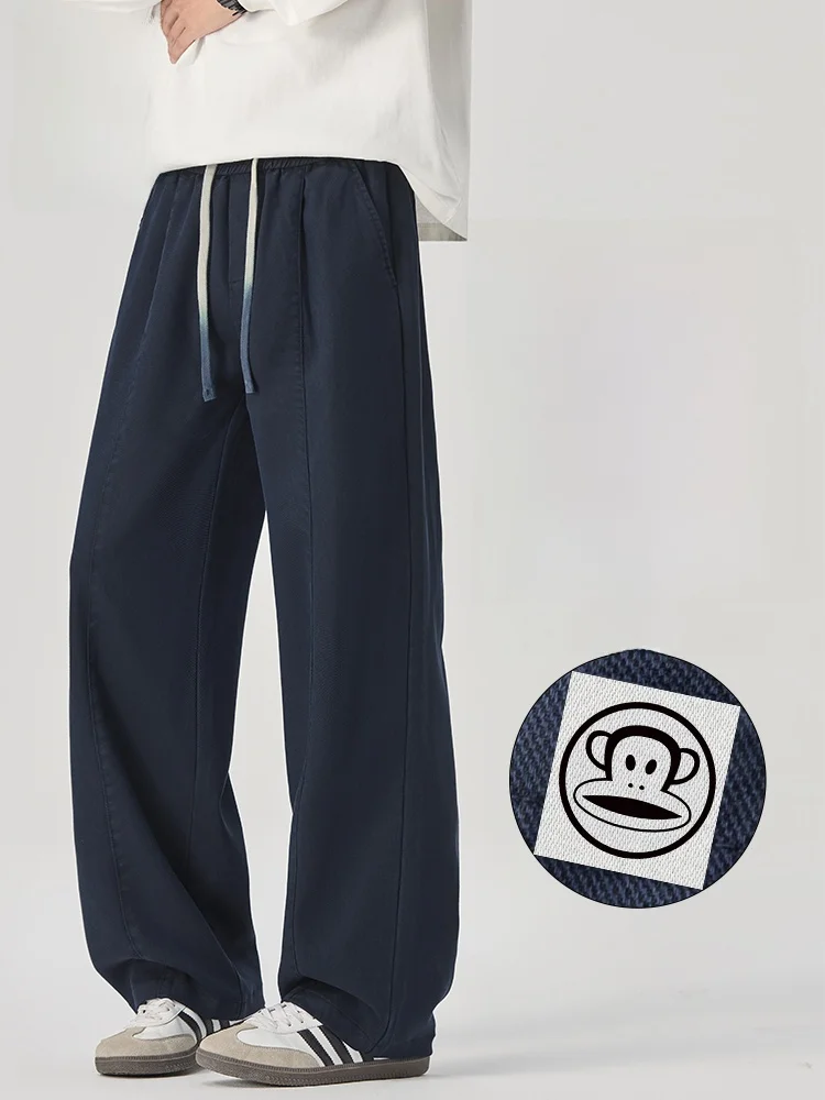 

Мужские свободные брюки Paul Frank с прямыми штанинами, осенние, модные, простые, универсальные, из ткани Lenzing, широкие, удобные повседневные брюки