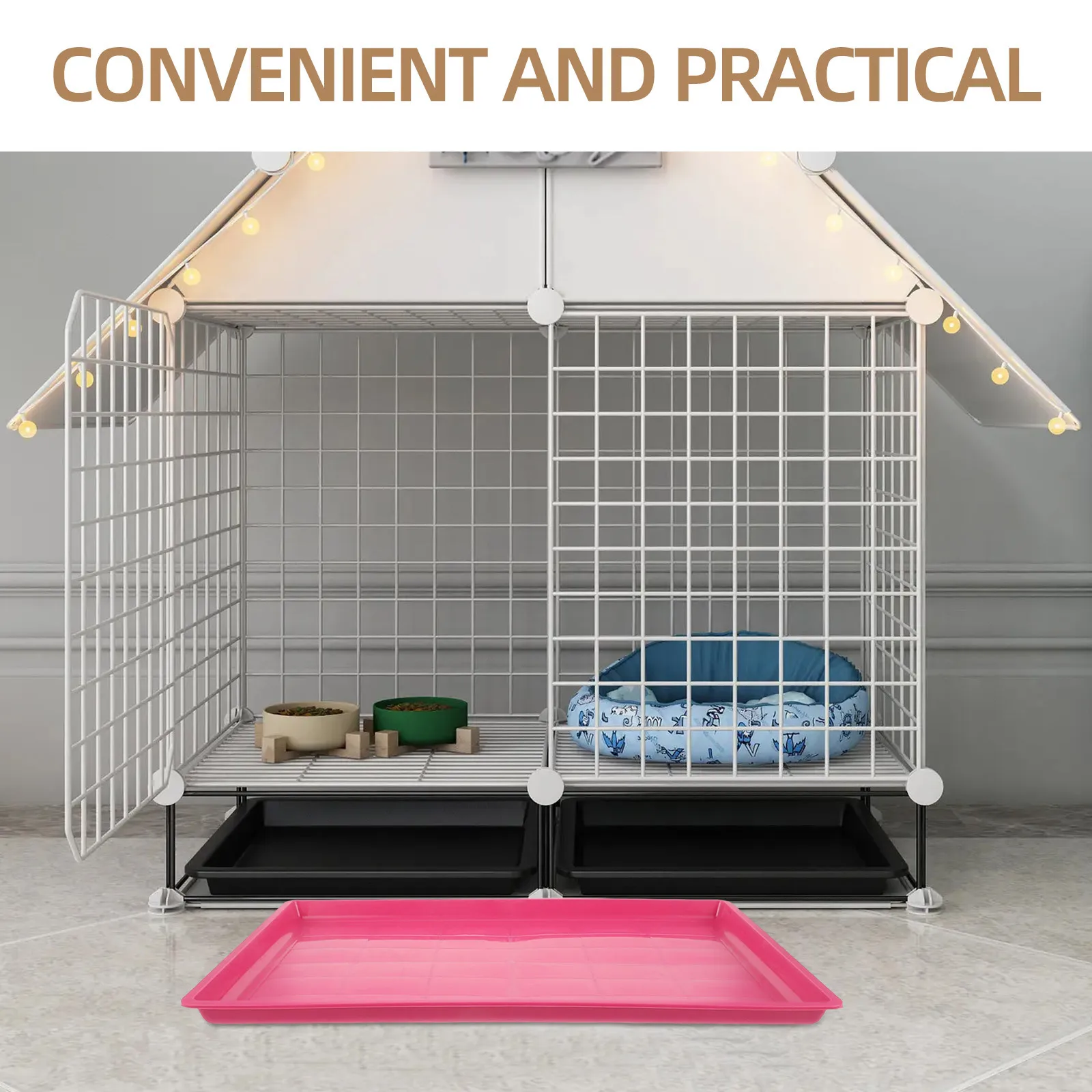 

Pet Cage Bottom Tray Durable Plastic Dog Crate Pan Pet Waste Holder Bunny Potty Pan Toilet Tray Dog Crate Accessories