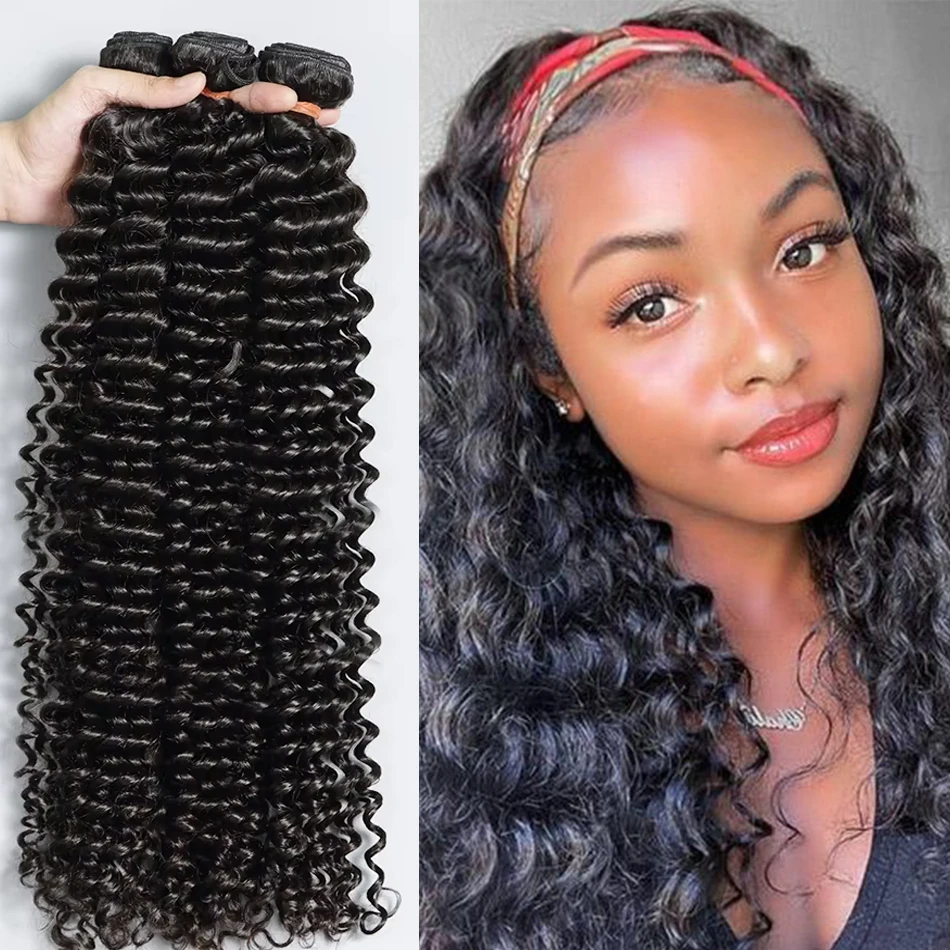 

Вьющиеся пучки человеческих волос с глубокими волнами 30, 40 дюймов, 1/4/3 шт., пучки необработанных волос, 100% человеческие волосы, бразильские волосы, наращивание волос, плетение воды