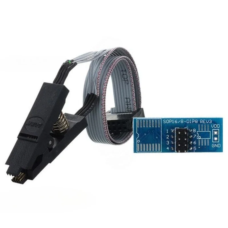 For SOP8 & SOP16 IC Programming Test Clip, Wide & Narrow Universal SMD Patch Clip, BIOS Programming Clip with Cable