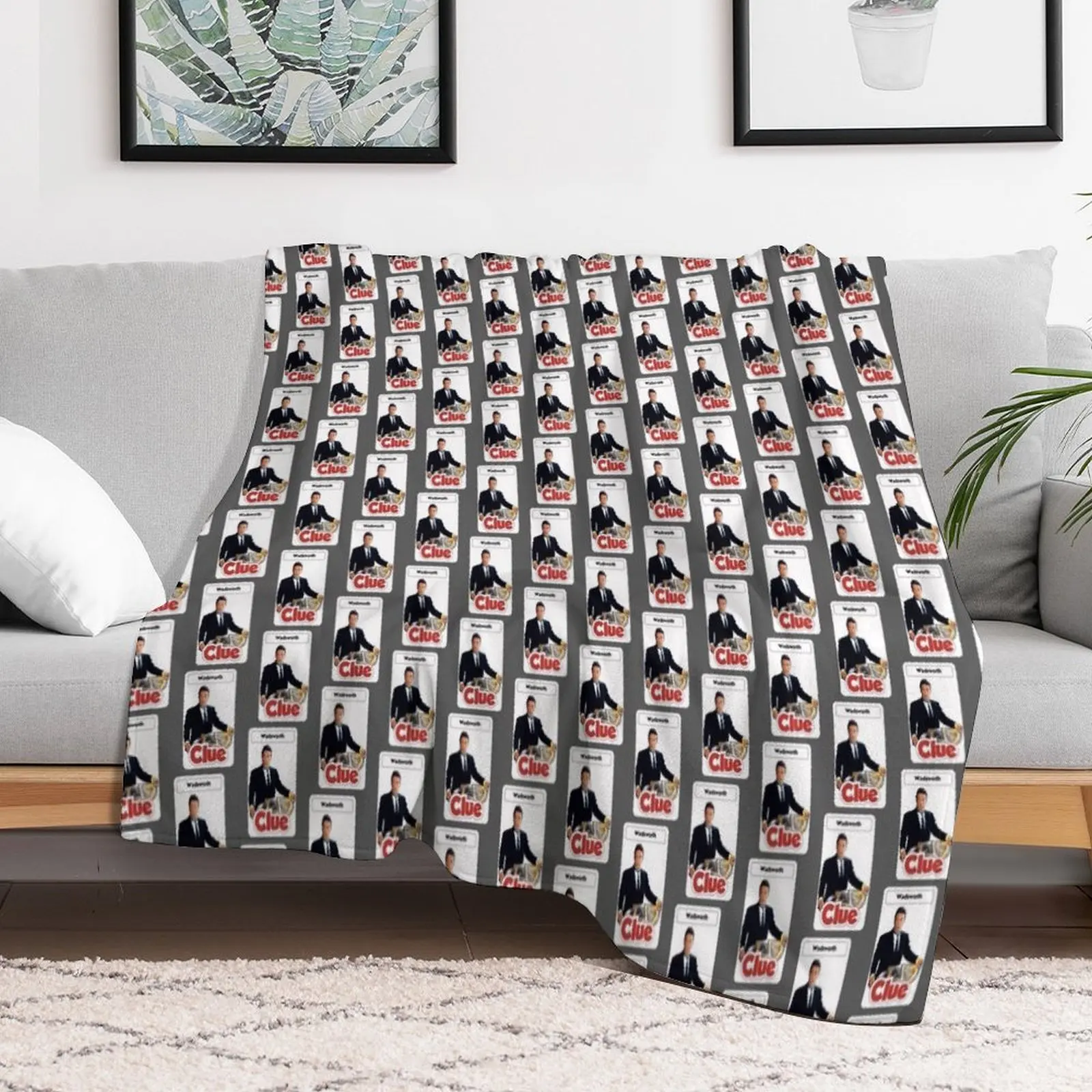 

CLUE - Movie style Character art Card - Butler Wadsworth Throw Blanket Sofas anime Blankets Sofa Sofa Quilt Blankets