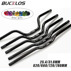 BUCKLOS 25.4mm 31.8mm Bicycle Riser Handlebar 620/660/720/780mm Bike Swallow Handlebar Ultralight M Type MTB BMX Handle Bar