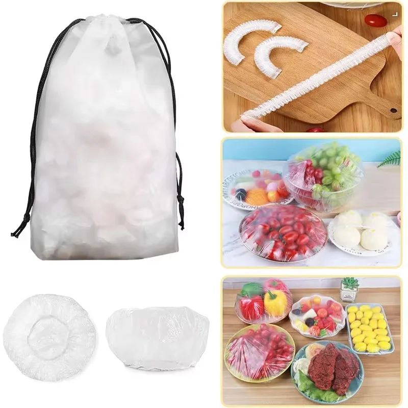50/100Pcs Elastic Food Storage Covers Bags Reusable Stretch Food Fresh-keeping Bags Plate Lid Covers For Kitchen Bowls Wrap Seal