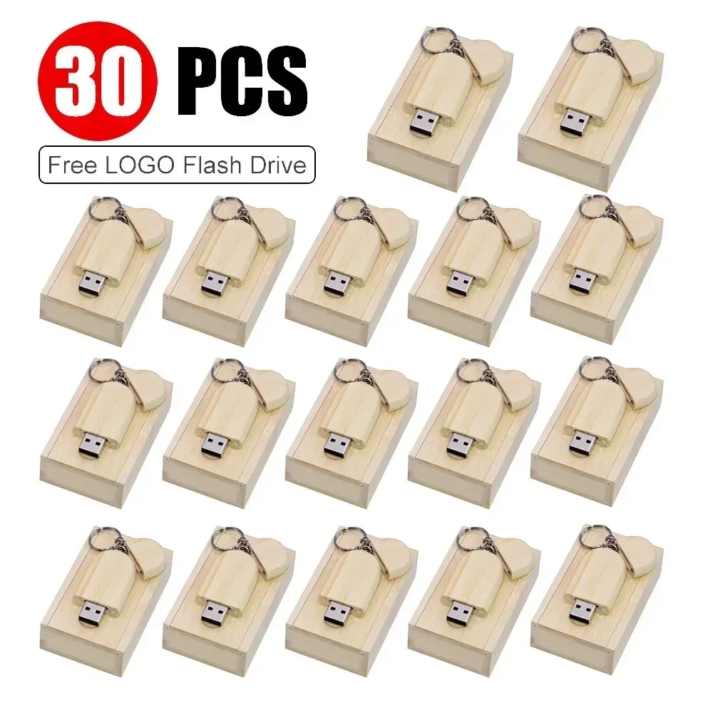 30pcs/lot Fashion Bamboo Wood and Redwood Wood Pen Drive Card Model 2.0 Usb Flash Drive 4GB 8GB 16GB 32GB 64GB Free Custom Logo