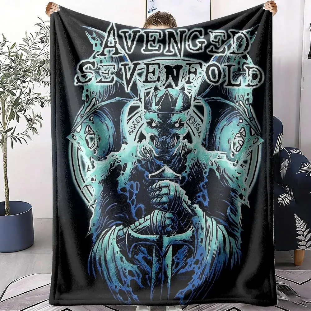 

A-Avenged Sevenfold Rock Band Throw Soft Flannel Throw Summer Blanket Lightweight Cozy Nap Blanket for Sofa Bed Travel