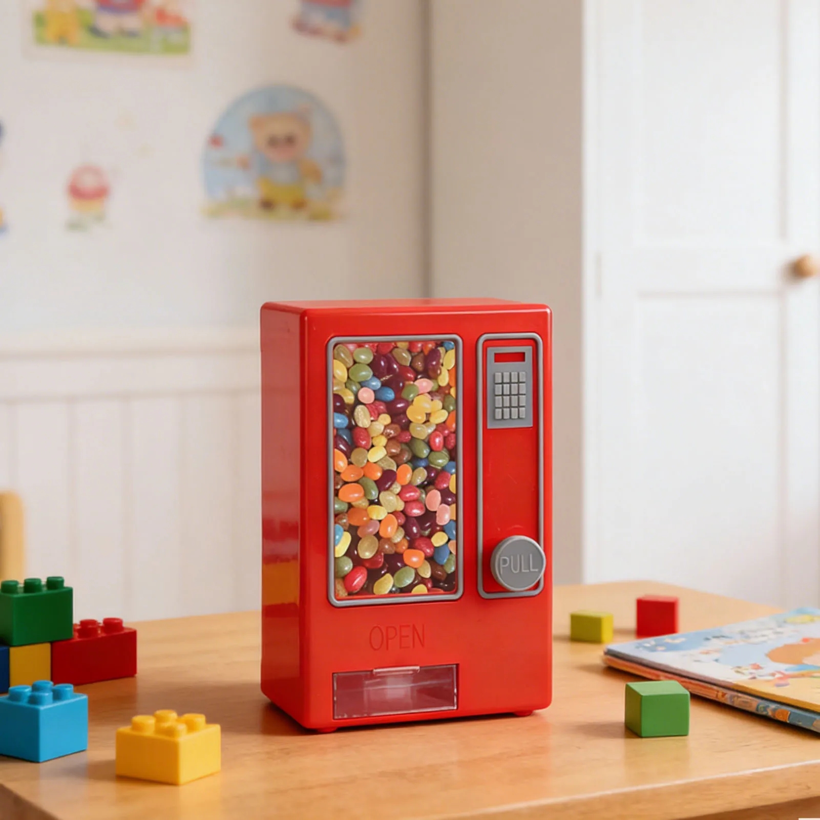 Máquina de Caramelos de Chocolate con Forma de Frijol Colorida, Mini Máquina de Frijoles, Tanque de Almacenamiento de Chocolate M Bean, Juguete Decorativo para Niños