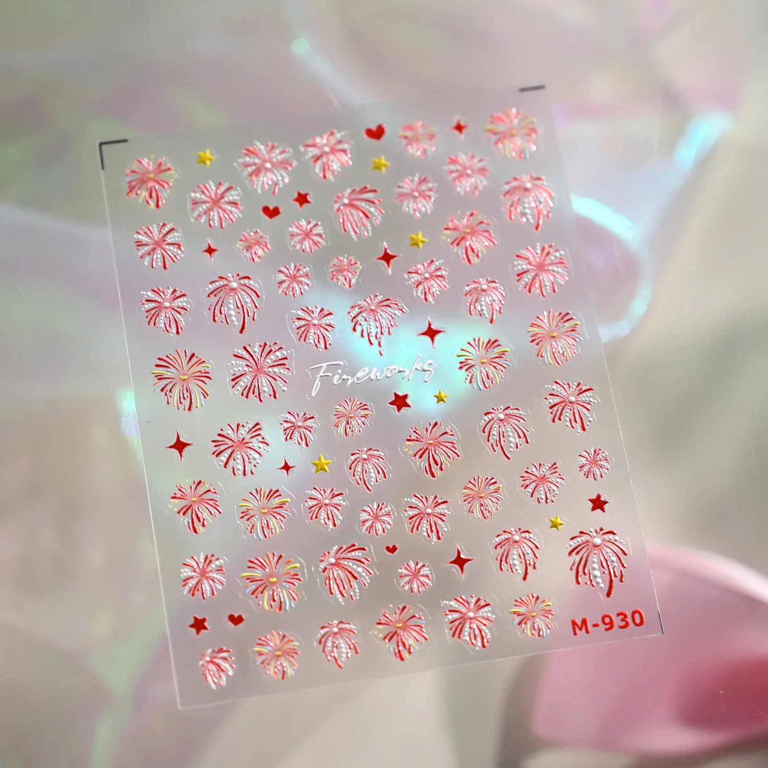 بريق ازدهار الأزرق الألعاب النارية نجوم الحب القلب ثلاثية الأبعاد هلام ذاتية اللصق مسمار الفن ملصقات تألق الملونة مانيكير الشارات