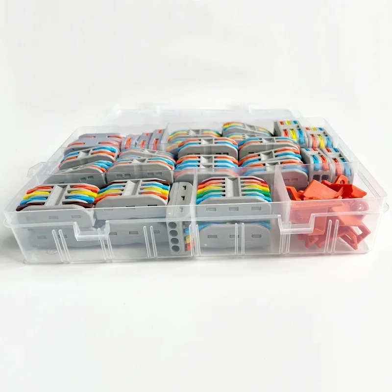 64PCS/Box Boxed Wire Connector Electric Cable Led Strip Connectors Mini Cage Spring Universal Compact Quick Wiring Conductor