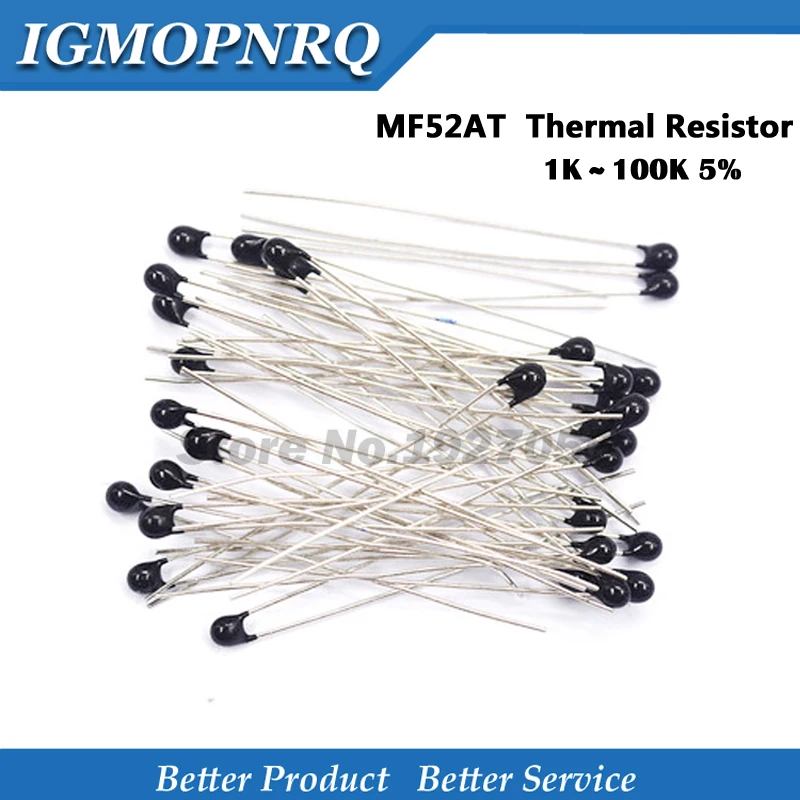 100pcs MF52AT MF52 B 3950 NTC Thermistor Thermal Resistor 5% 1K 2K 3K 4.7K 5K 10K 20K 47K 50K 100K