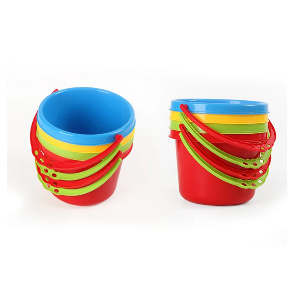 4 Pcs Socialization Toys for Kids Beach Sand Buckets Portable Imagination Children Childern Random Color