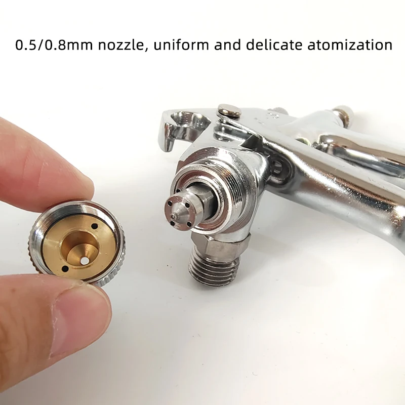 ATPRO Small V3 Repair Spray Gun Nozzle 0.5/0.8mm Automotive Leather  High Atomization  Pneumatic Spray Painting Tool