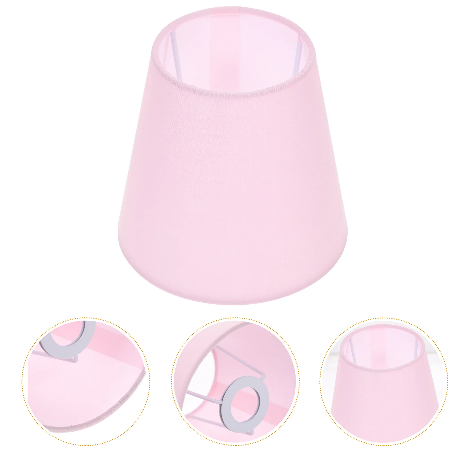 

Linen Lamp Shade E27 Socket Cloth Cover Modern Fabric Wall-mounted Drum Light Shades Vintage Decor Small Pink Color