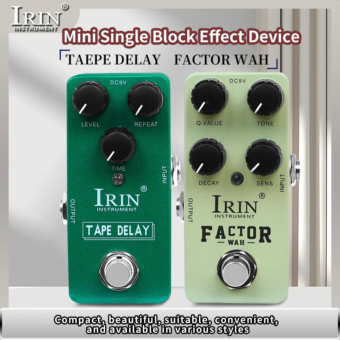 IRIN تأثير الغيتار الكهربائي الصغير دواسة برو MIL-STD غلاف من الألومنيوم صحيح الالتفافية الشريط + بليكسي + واه + جوقة + محرك المرحلة جاهز تأثير #4