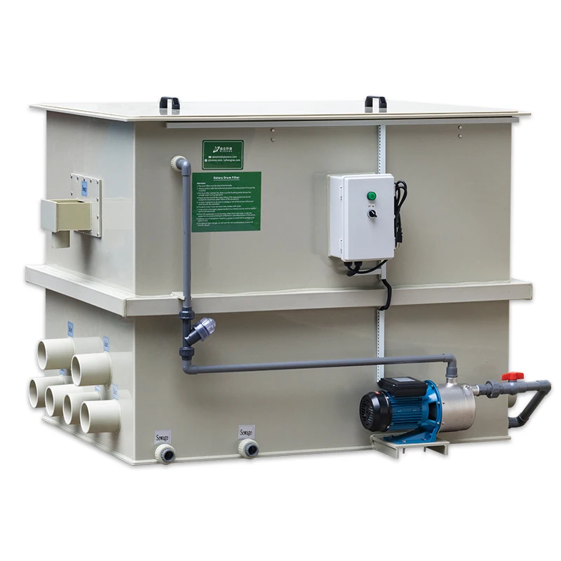 QihangRAS PM-125 1250W Rotary Drum Filter Controller 125m3/h Automatic Backwash PP Koi Fish Pond Water Filter Aquaculture Ras