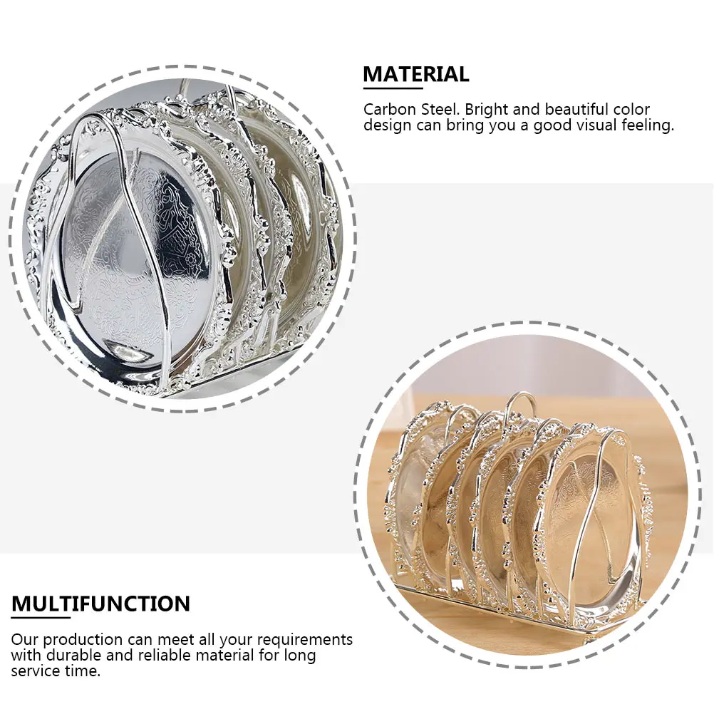 

1 set 1 Set Metal Food Serving Tray Luxury Display Dish For Fruit Snacks Dessert Creative Storage Plate Wedding Home Decoration