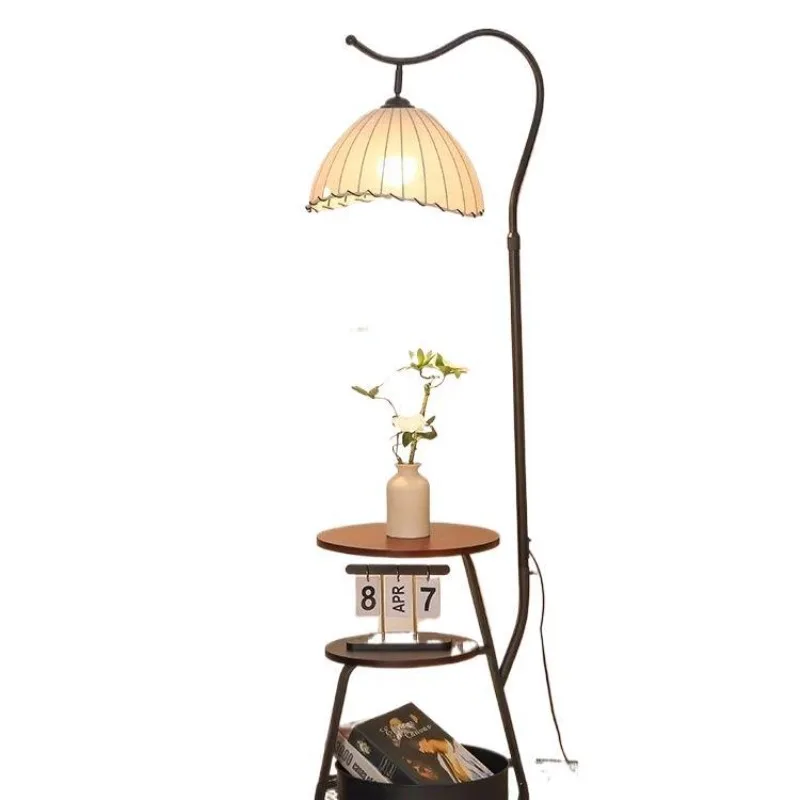 

Living room antique floor lamp sofa bedroom shelf coffee table retro atmosphere American desk lamp integrated bedside coffee tab