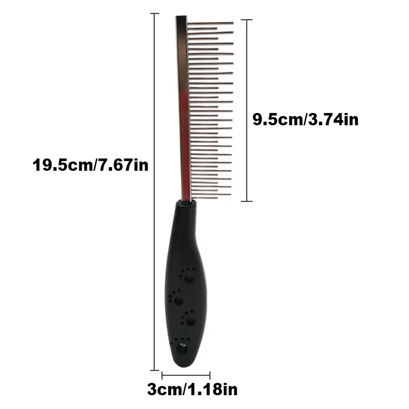 반려동물 털 제거 쉐딩 핀, 스테인레스 스틸 개 빗, 길고 짧은 이빨, 강철 바늘 개 빗, 고양이 청소 그루밍 도구