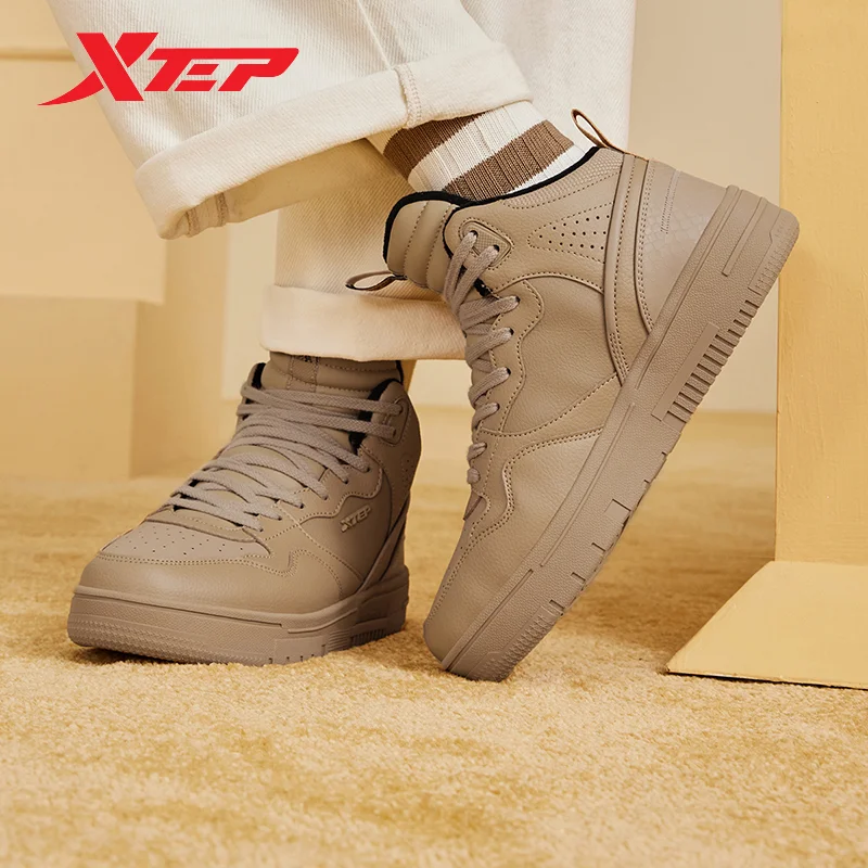 Xtep Mubai Walking Shoes Wear-Resistant Stability Leisure Sport Shoes Shock Absorption Non-Slip High Top Sneaker 877419370013