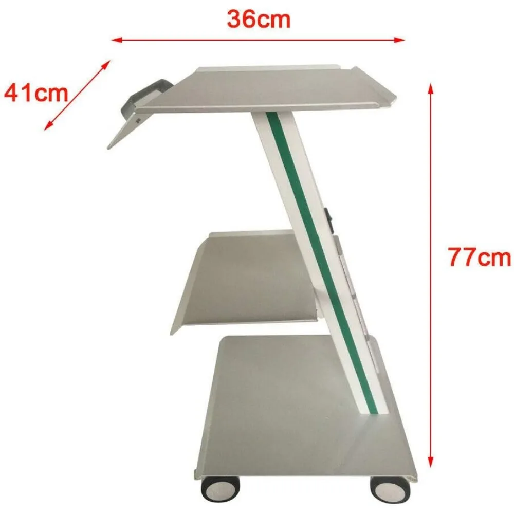 Multi-Function Trolley, 3 Layer Rolling Tray Lab Clinic Cart w/Built-in Socket, Mobile Medical Salon Organizing Cart With Wheels