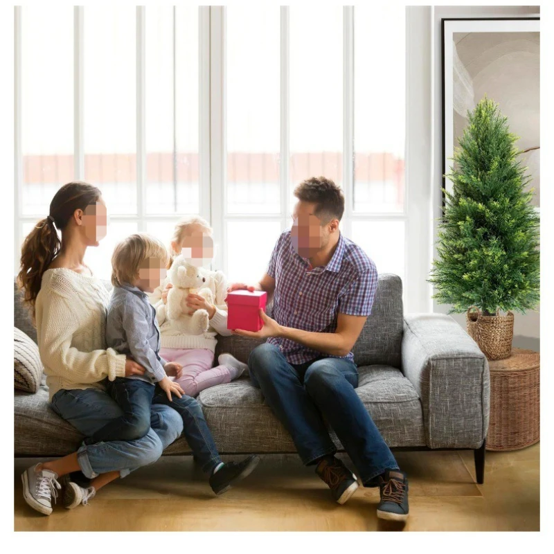 

New style potted Christmas tree, green plant wholesale floor decoration, hotel entrance corridor decoration