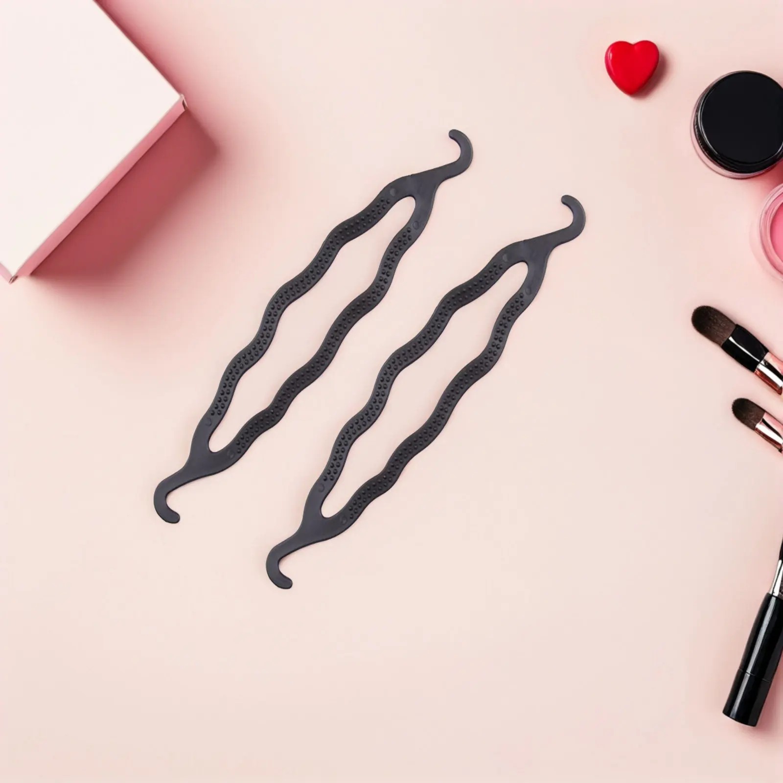 20Pcs Black Plastic Bun Styler Dual Hook Hair Donut Holder for Women Girls Beginner-Friendly Elegant Chignon Maker Portable