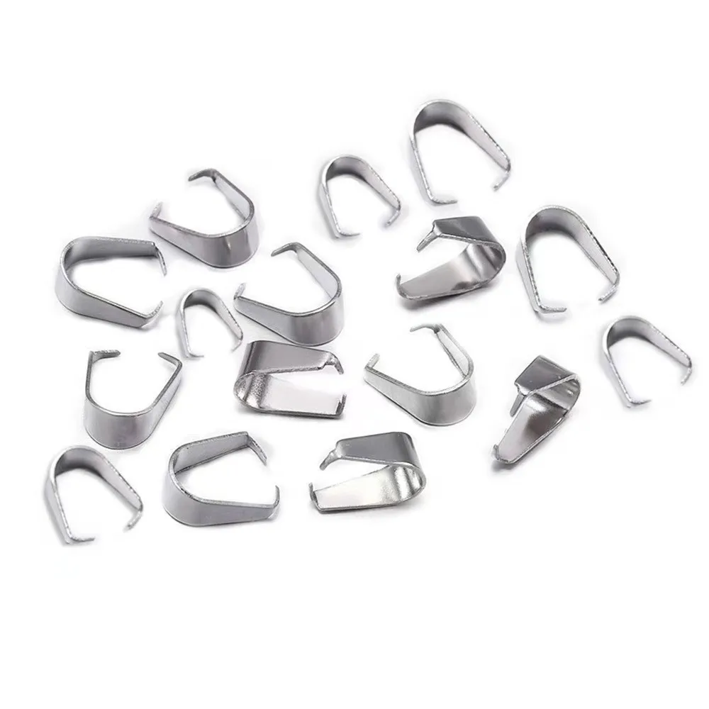 100pcs Stainless Steel Clasps Bails Charm Melon Seeds Buckle Pendant DIY Necklace Bracelet Connectors Jewelry Findings