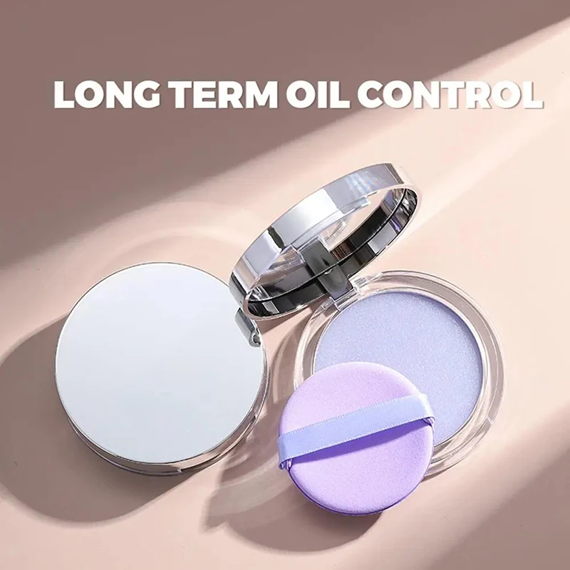 Lavender Pressed Powder Matte Powder Lasting Oil Control Full Coverage Face Compact Setting Powder Makeup Foundation Cosmetics