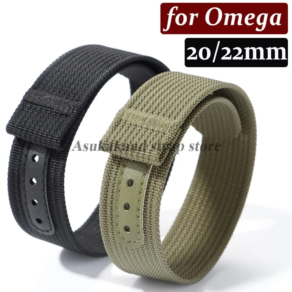 Correa de reloj de nailon de calidad 20mm 22mm para Omega para pulsera Swatch correa de reloj impermeable mujeres hombres para accesorios de correa de reloj Seiko