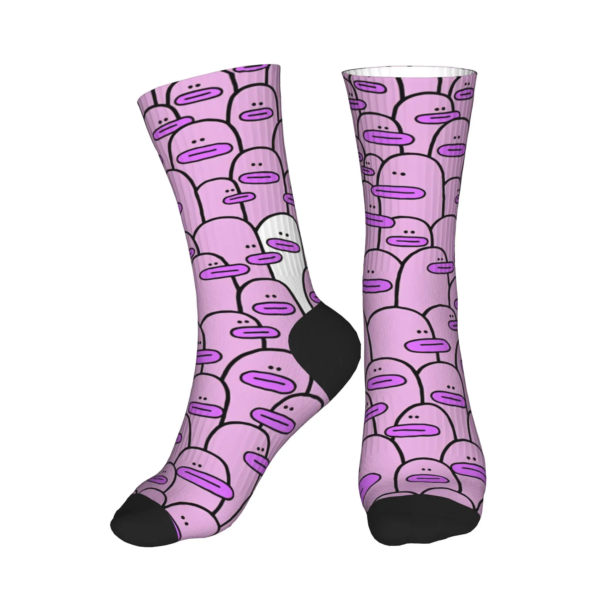 Men Socks A Group Of Purple Ducks  Stockings Autumn Kawaii Soft Socks Design Running Sports Anti Slip Socks