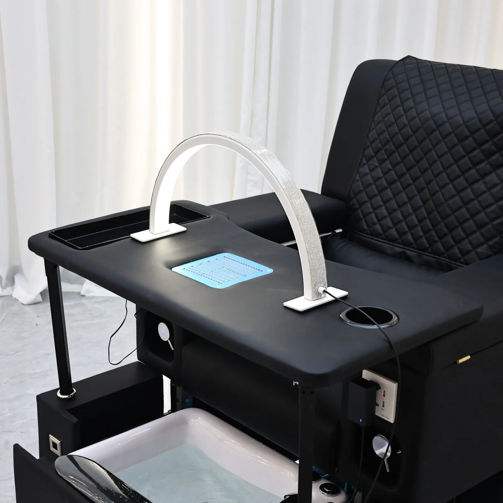 Multifunktionaler Fußbad-Sofa, Fußmassage-Shop, Fußpflege-Liegestuhl, tragbarer Luxus-Nageltisch mit Staubsauger, lu – Detail 9