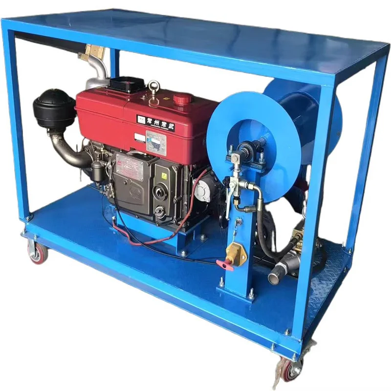 Sewer Jetter Hydro Jetting Equipment Diesel Engine Sewage Pipe Cleaning High Pressure Drain Cleaner Machine